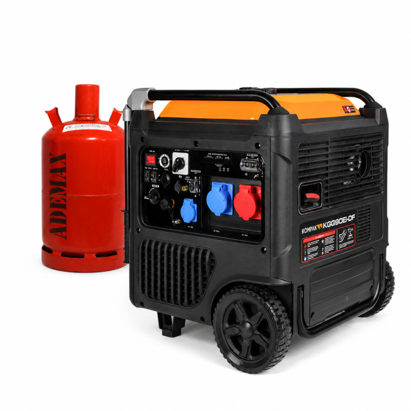 Generator compact cu invertor KGG90Ei-DF, 11 kVA, 400 V, pe gaz și benzină